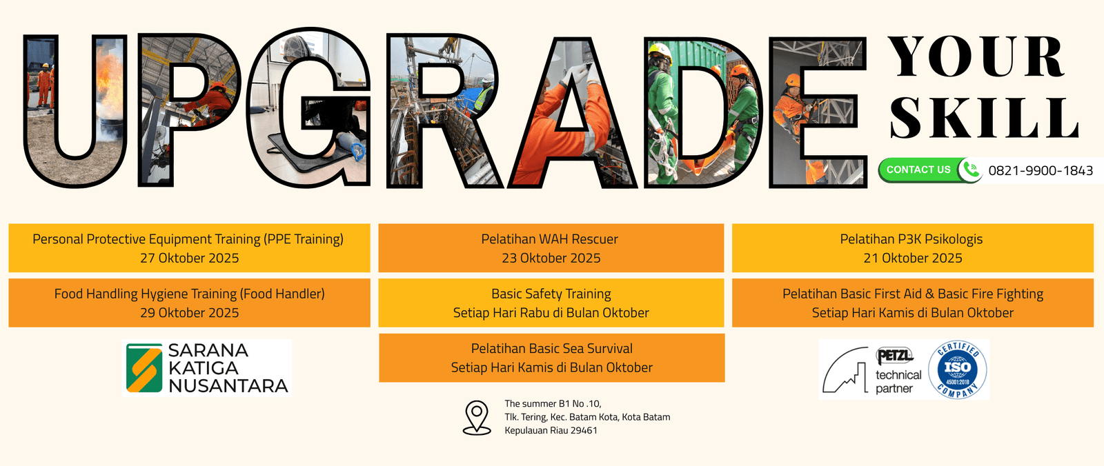 jadwal training k3 umum sertifikat kemnaker batam